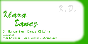 klara dancz business card